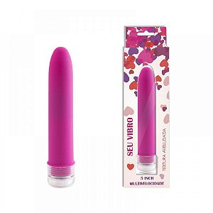 Vibrador Personal 13 cm Multivelocidade Textura Aveludada Vip 2 Pilhas - PS006