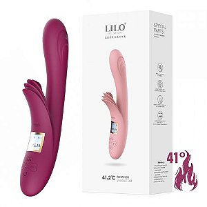 Vibrador de Ponto G e Clitóris com 10 Modos de Vibração, Aquecimento e Visor LCD - Recarregável - PG112 MAGENTA