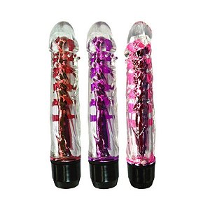 Pênis Vibrador Silicone Translúcido em Jelly Multivelocidade 15x3,5cm VIP - PE011B - 5147