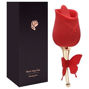 Estimulador de Clitóris com 10 Modos de Vibração e 10 Movimentos de Língua - VERMELHO - VB122