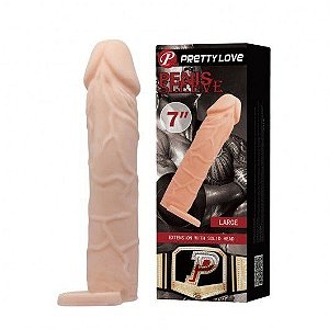 Capa Peniana com Extensor de 5 cm e Anel Escrotal - Penis Sleeve LARGE - Pretty CA037A / 1183