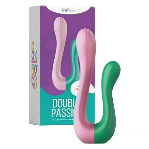 Vibrador Duplo Flexível Linha Vibra Collors - DOUBLE PASSION ROSA/VERDE - IM0415