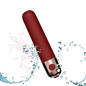 VIBRADOR CHÉRIE - Mini Bullet Luxuoso com 10 Vibrações, Silicone Touch e Recarregável - VERMELHO - VB249 E83C RED