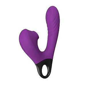 Sugador e Vibrador Ponto G com Alça e Sucção no Clitóris - Recarregável ROXO - DB002