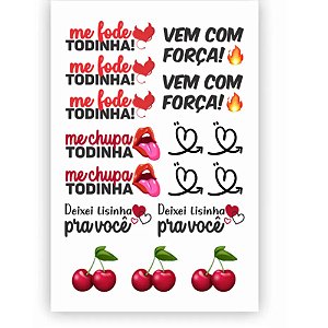 Tatuagem Temporária  - Cartela Sexy Tattoo Vem com Força TAT15