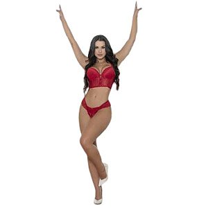 Calcinha fio duplo microfibra -Vermelho - Y7099