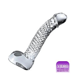 Prótese Pênis Dildo de Vidro Matteo com Texturas