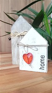 Conjunto 2 Casinhas de Madeira - Coração Home
