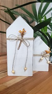 Conjunto 2 Casinhas de Madeira - Branca