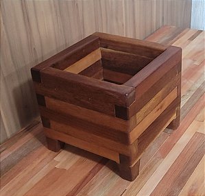 Vaso Cachepo Madeira Maciça Rústico