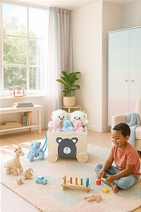 Carrinho Baú Toy de Madeira