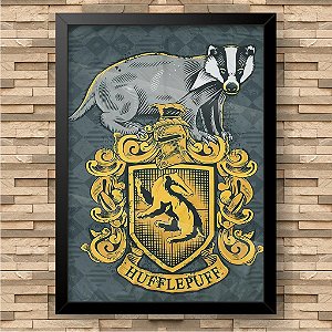 Quadro Harry Potter Hufflepuff em Madeira
