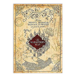 Placa Mapa do Maroto em Madeira 28x20cm