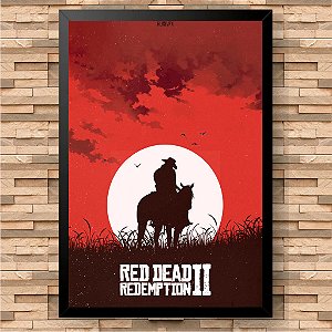 Quadro Cowboy Silhueta Red Dead Redemption 2 em Madeira