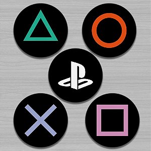 Kit 5 Porta Copos Emborrachados Botões Video Game