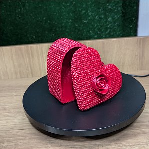 Pote em Formato de Coração Estilo Crochê