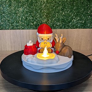 Papai Noel Decoração com Vela Led