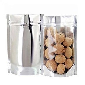 50 Sacos Stand Up Pouch 10x15cm Metalizado Frente Transparente Zip Lock com Visor -  Impermeavel