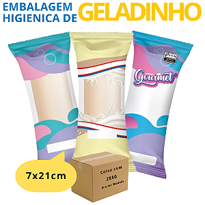 2880 Embalagens Higiênicas Geladinho 7x21cm Sacolé Dindin Chup-chup Escolha o Modelo