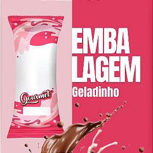 Embalagem Higiênica Geladinho 7x19cm Sacolé Dindin Chup-chup Rosa Escolha a Qtde