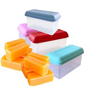 12 Formas Plastico P/ Sabão Caseiro em Barra 250ml Reutilizavel Artesanal Conteiner Cor Aleatoria