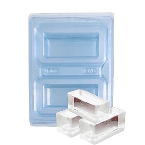 20 Forma Simples para Gelo Saborizado, PET Reutilizável - 2 Cavidades 200 ml Transparente