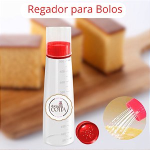 Bisnaga Regador Bolo Massas 500ml Graduações de Medidas Tampa Com Rosca Estilo Chuveirinho