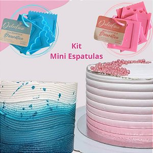 Kit 4 Mini Espatula Bolo, Bento Cake, Chocolate, Confeitaria Decorativa 6x6cm