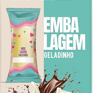 Embalagem Higiênica Geladinho 7x19cm Sacolé Dindin Chup-chup Coracoes Escolha a Qtde