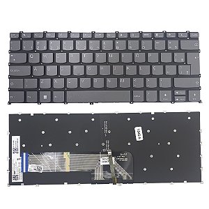 Teclado Para Lenovo V14 G2-itl Cinza Retroiluminado