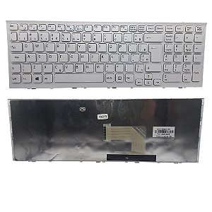 Teclado Para Sony Vaio Vpc-ee Pcg 61611x Com Moldura Branco