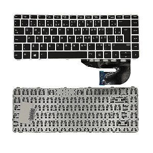 Teclado Para Hp Elitebook 745 G3 745 G4 840 G3 Preto com moldura Prata