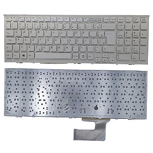 Teclado Para Sony Pcg-71911x Com Numerico Branco Com Moldura