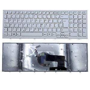 Teclado Para Sony Pcg-71911x Com Numerico Branco Sem Moldura