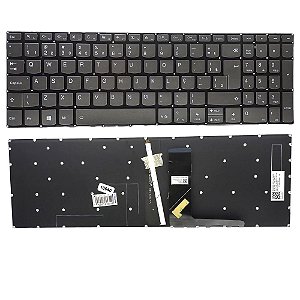 Teclado Para Lenovo Ideapad 3i 15iml05 82bs Cinza Retroiluminado