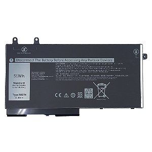 Bateria Para Dell Latitude 5500 5510 Precision 3540 Inspiron 7590 7591 Série 2 em 11.4V - 4000mAh 51Wh R8D7N