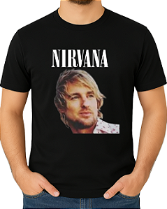 Camiseta casual engraçada Nirvana Owen Wilson meme