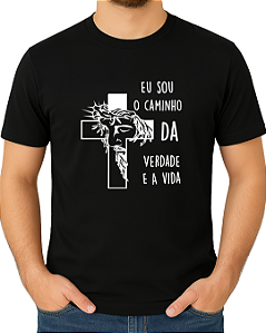 Camiseta casual religiosa Jesus, Caminho, Verdade e Vida