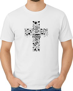 Camiseta casual religiosa Cruz, Caminho, Verdade e Vida