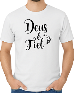 Camiseta casual religiosa Deus é Fiel