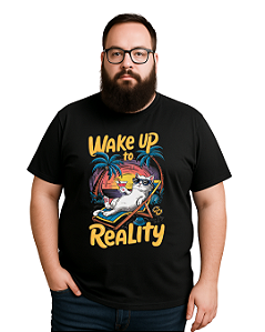 Camiseta Masculina Plus Size Wake Up
