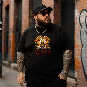 Camiseta Plus Size Masculina Banda Rock Queen