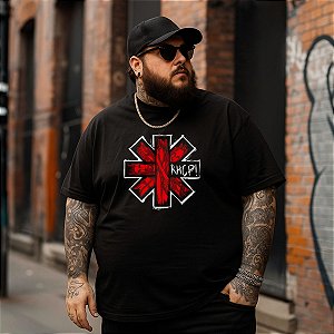 Camiseta Plus Size Masculina Banda Rock Red Hot Chilli Pepers