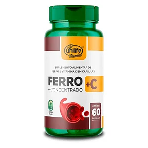 Ferro com Vitamina C Unilife 60 cápsulas