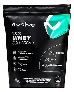 Proteína Whey Evolve 840g Sabor Baunilha Com Colágeno BCAA