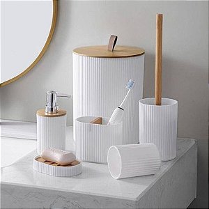 Kit Acessórios para Banheiro 6 Peças – Other | Design Moderno com Detalhes em Bambu