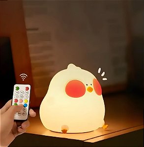 Luminária Infantil Abajur LED Siliconado Galinha AKL-L006 (LUMINAKLL006)