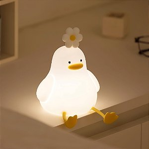 Luminária Infantil Abajur Touch Pato Florzinha Luz Quente LE-5861