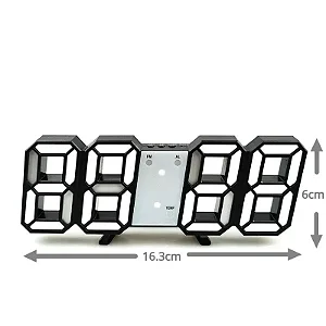 Relógio Despertador Digital 3D LED – Parede e Mesa, Temperatura e Calendário, Moderno