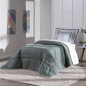 Kit Coberdrom Solteiro 3 Peças Dupla Face Soft com Sherpa